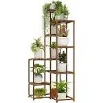 Bamworld Plant Stand Indoor Outdoor Corner Plant Shelf 54.7" Tall Plant Table Wood Large Plant Holder for Multiple Plants Patio Balcony Garden Office Home Decor