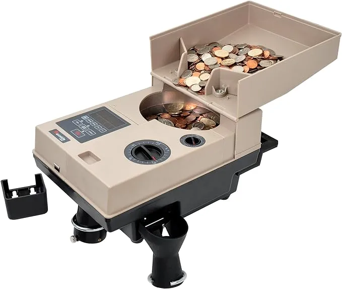 Cassida Compact & Portable Coin Counter/Off-Sorter (C500), Tan, Black