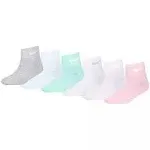 Nike Little Girls Lightweight Swoosh Ankle Socks 6 Pack (4-5)