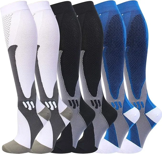 Double Couple 20-30mmHg Knee High Compression Socks (6 Pairs)