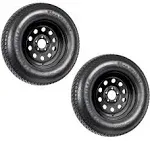 2-Pack Trailer Tire On Black Mod Rim ST205/75D15 Load C 5 Lug On 4.5 15 x 5