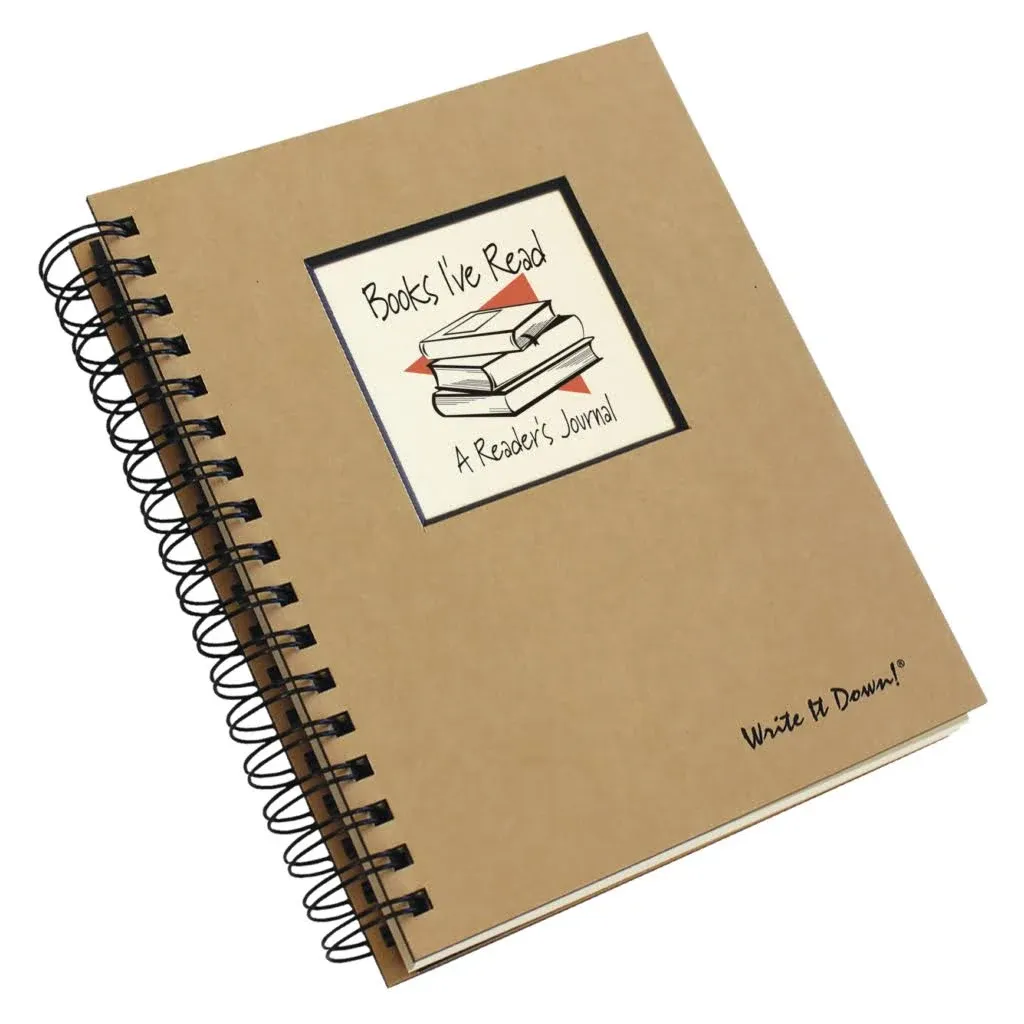 Write it Down series by Journals Unlimited, Guided Journal, Books I've Read, A Reader's Journal, Full-size 7.5"x 9", Kraft Hard Cover, Made in USA