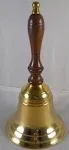 Solid Brass School Bell w/ Wood Handle ~ School Bell 