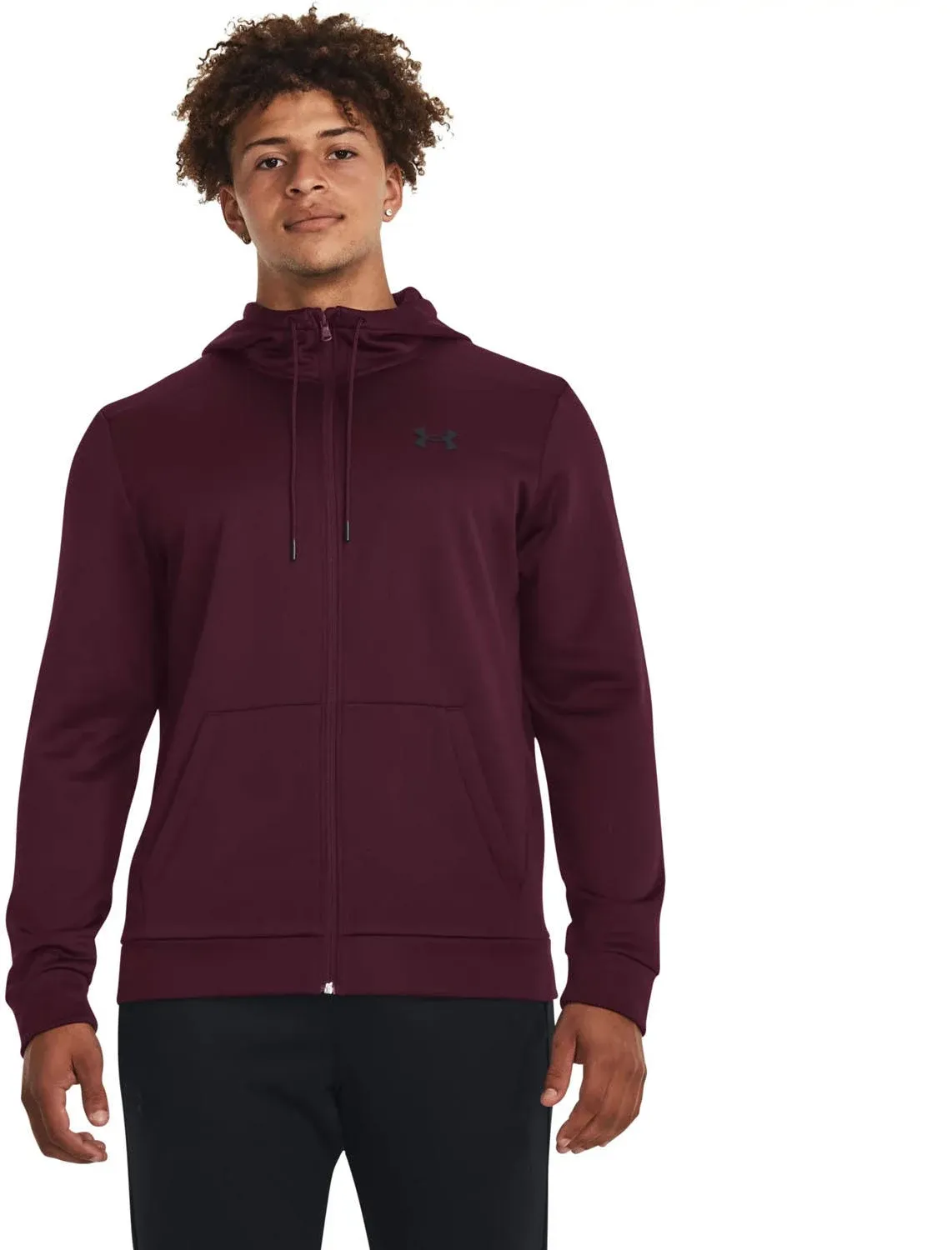 Under Armour Men's Armour Fleece Full-Zip Hoodie - Maroon, MD