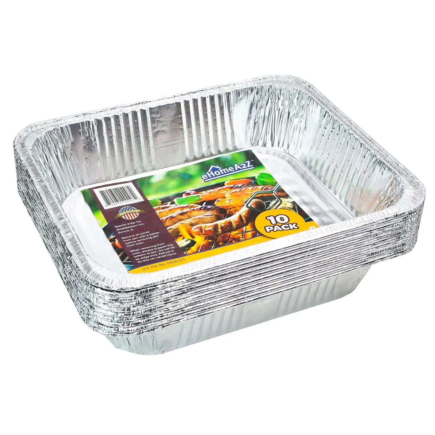 Aluminum Pans 9x13 Disposable Baking Tin Foil Pan Half Size 10 Pack Cooking