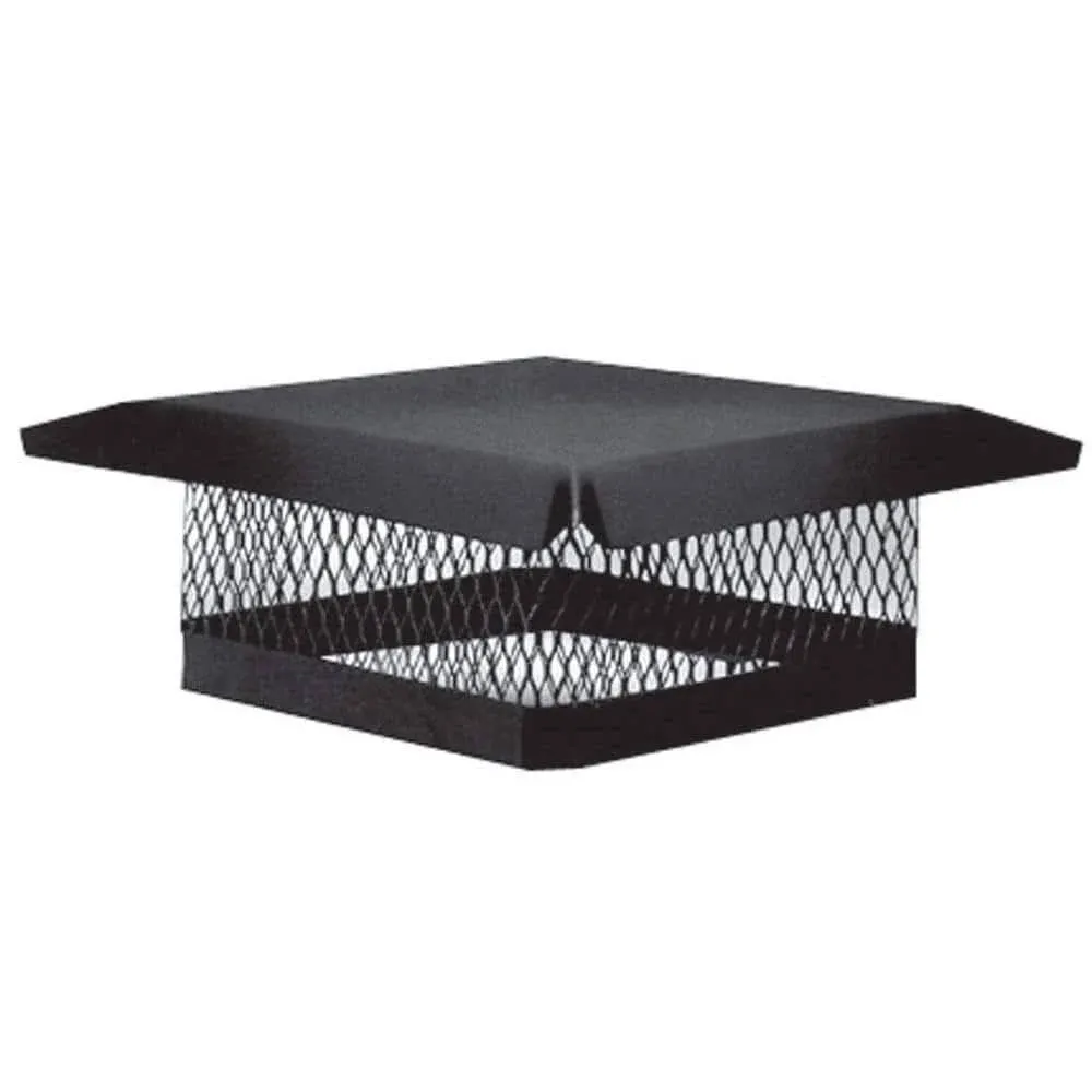 Master Flow Safety Chimney Cap Black Fixed-Sized Galvanized Steel 9 in. x 9 in.