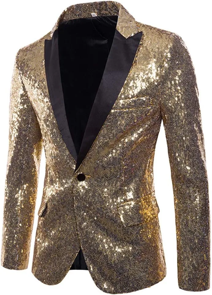 Men Shiny Gold Sequin Glitter Embellished Blazer Jacket Men Nightclub Blazer Wedding Party Suit Jacket Stage Singers Clothes222c From Imeav, $32.86 | DHgate.Com