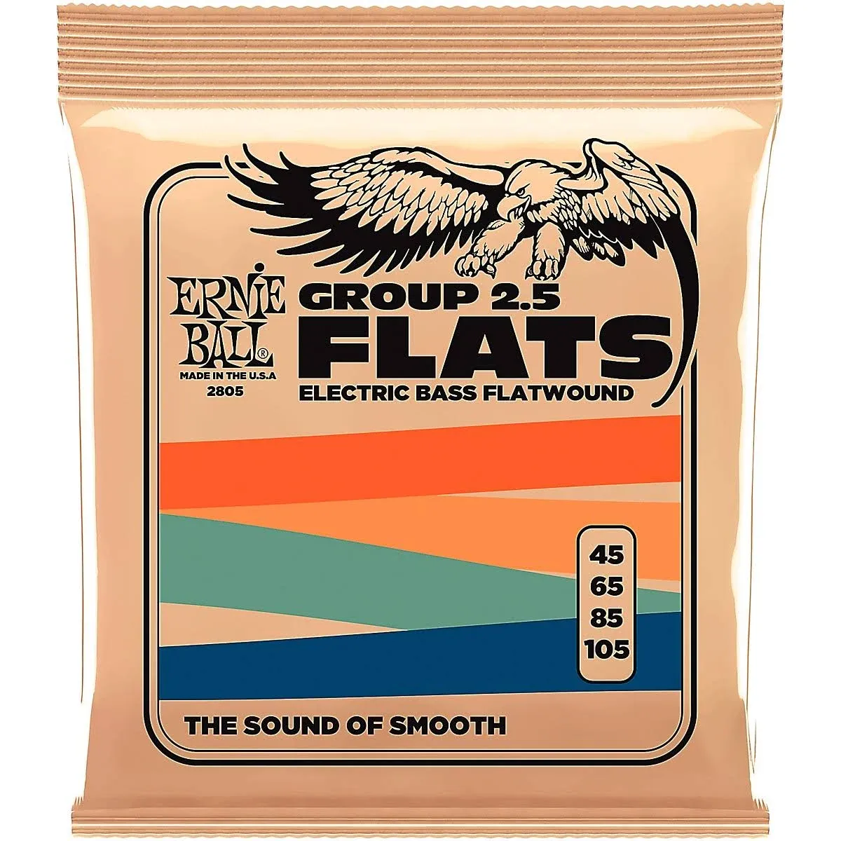 ERNIE BALL - 2805 - Jeu de cordes basse électrique Flatwound basse long scale 45-105 | Reverb UK