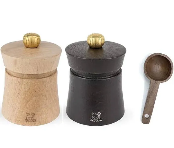 Peugeot Baya Salt And Pepper Mill Set 3", Chocolate