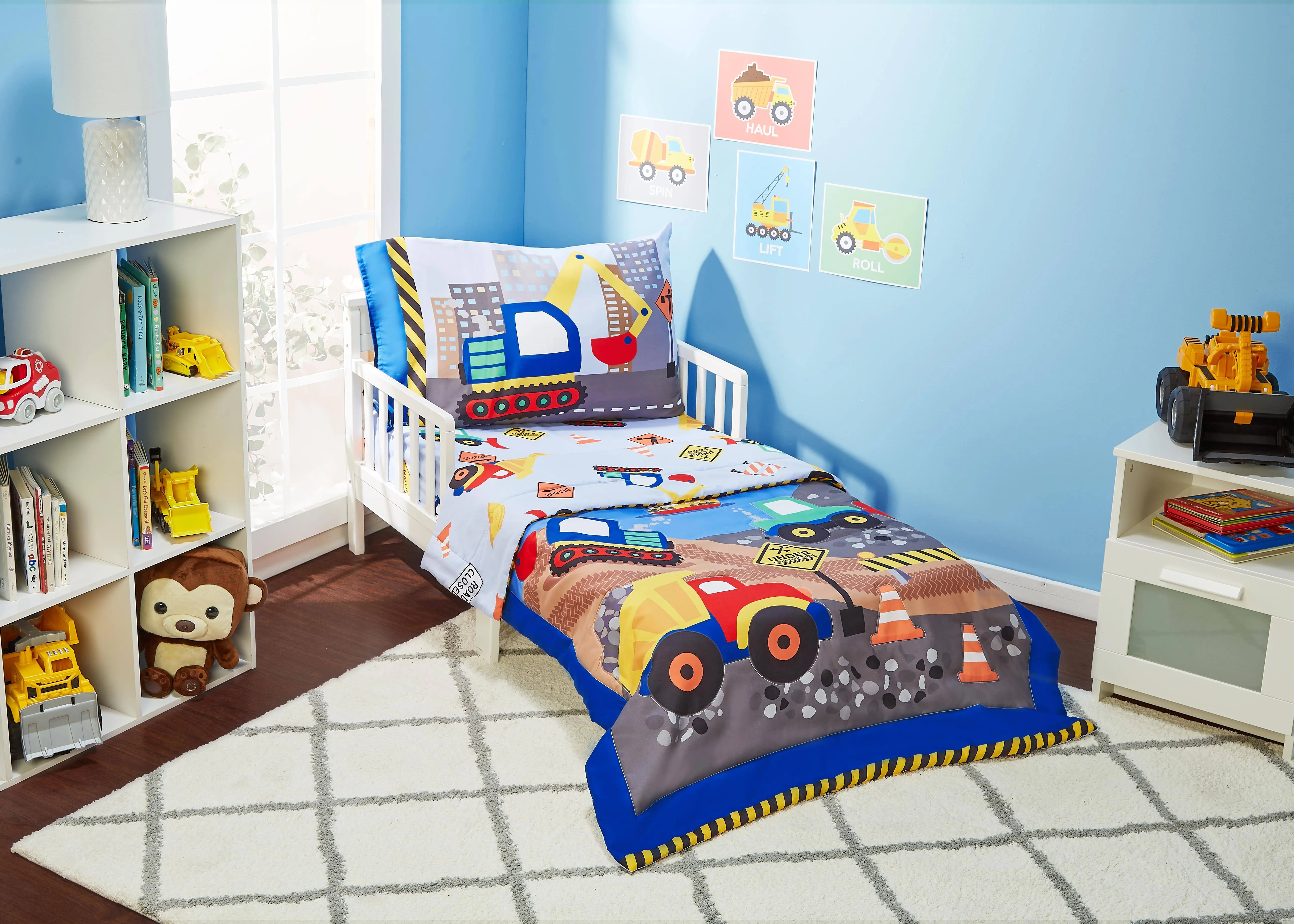 Everyday Kids Boys' Construction 4-Piece Bedding Set