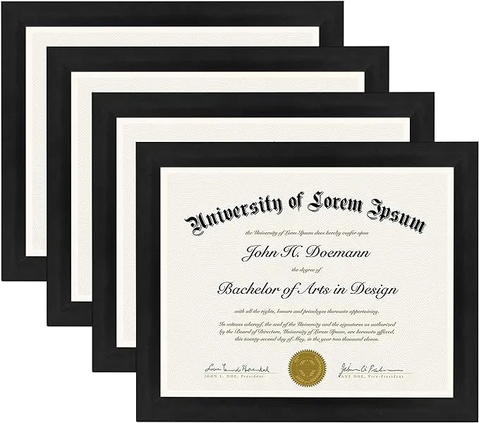 Americanflat 8.5x11 Diploma Frame in Black with Shatter Resistant Glass ...