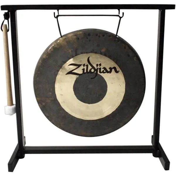 Avedis Zildjian Company 12" Traditional Gong Table-Top Stand Set