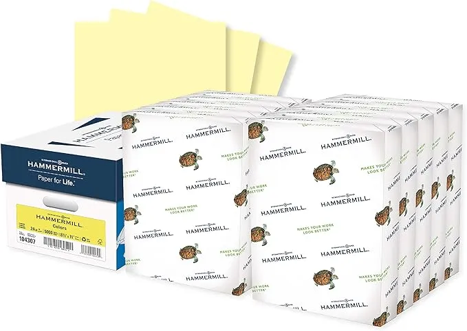 Hammermill Colored Paper, Canary Printer Paper, 24lb, 8.5x11 Paper, Letter size ...