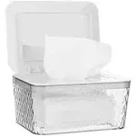 Jitnetiy Wipes Holders, Dustproof Large Capacity Wipes Dispenser Box Case with Lid Keep Diaper Wipes Fresh (White)