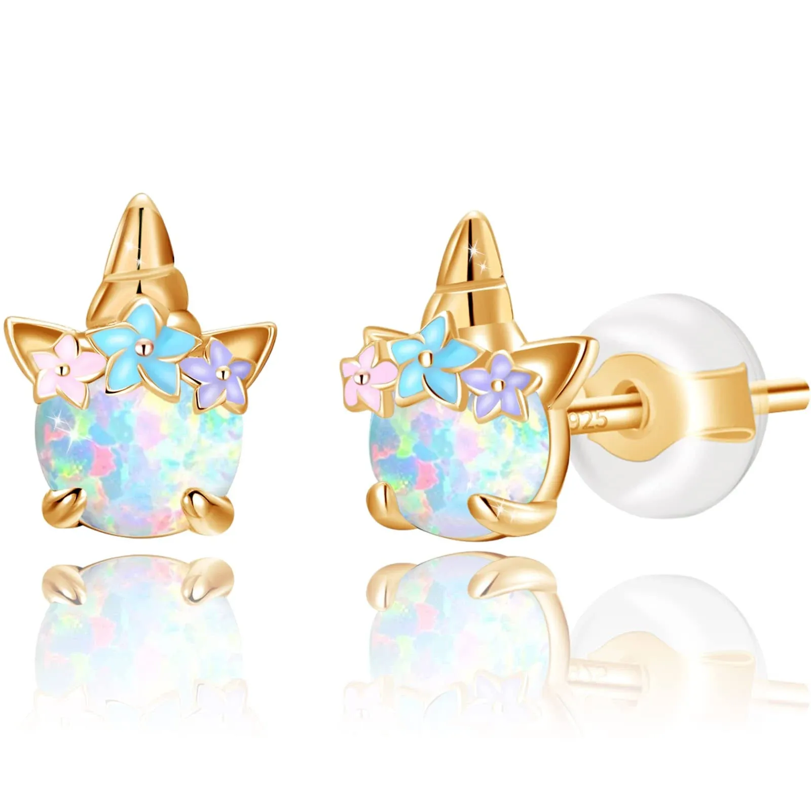 Unicorns Gifts for Girls-Hypoalle<wbr/>rgenic Unicorn Earrings for Girls Women 925 ...