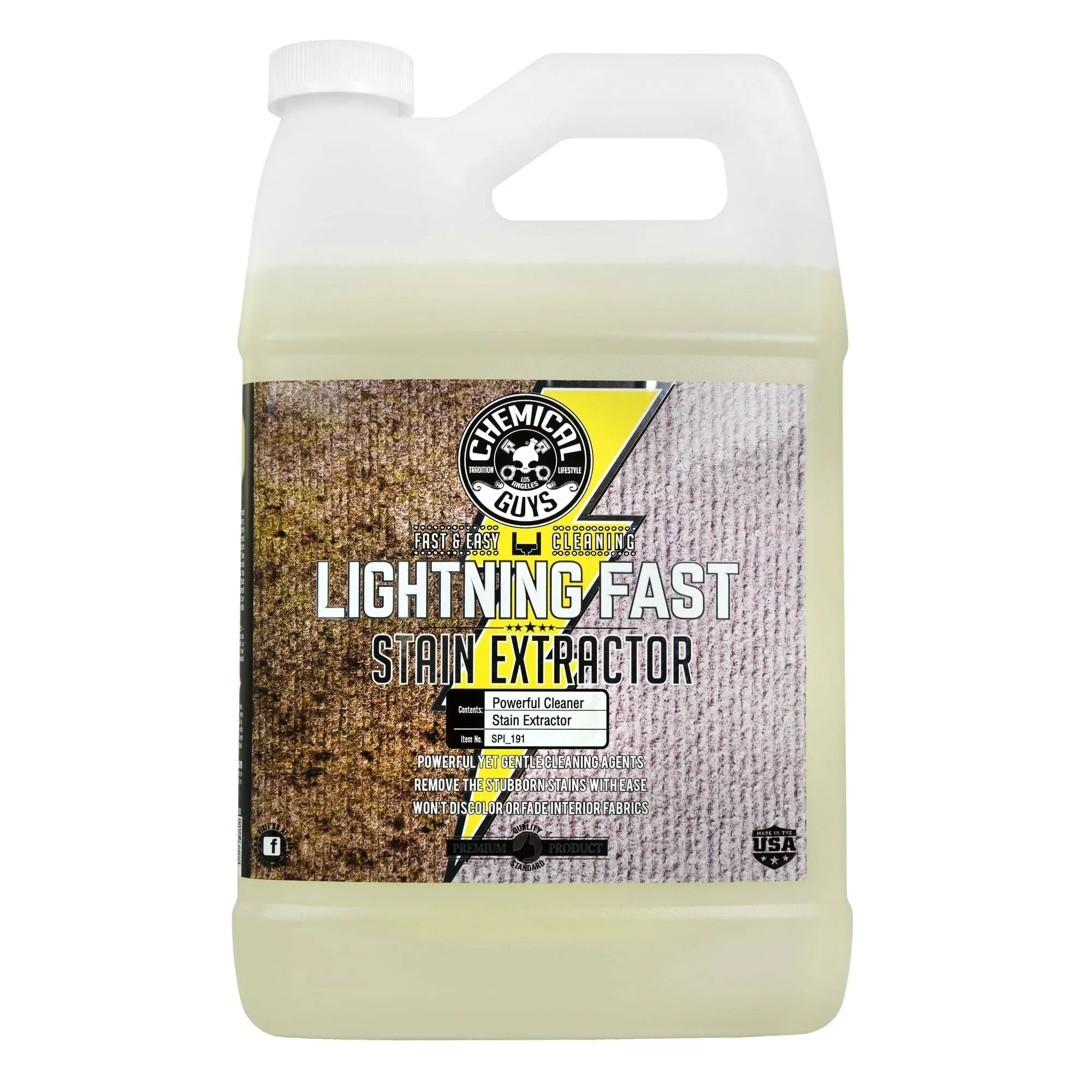 Chemical Guys SPI_191 Lightning Fast Carpet and Upholstery Stain Extractor,(Fabric, Upholstery, & Carpet), Safe for Cars, Home, Office, Furniture & More, 128 fl oz (1 Gallon), Fresh Scent