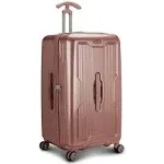 Traveler's Choice Ultimax II 26" Medium Trunk Spinner Luggage, Tie Down Straps, Pink Rose, Checked inch