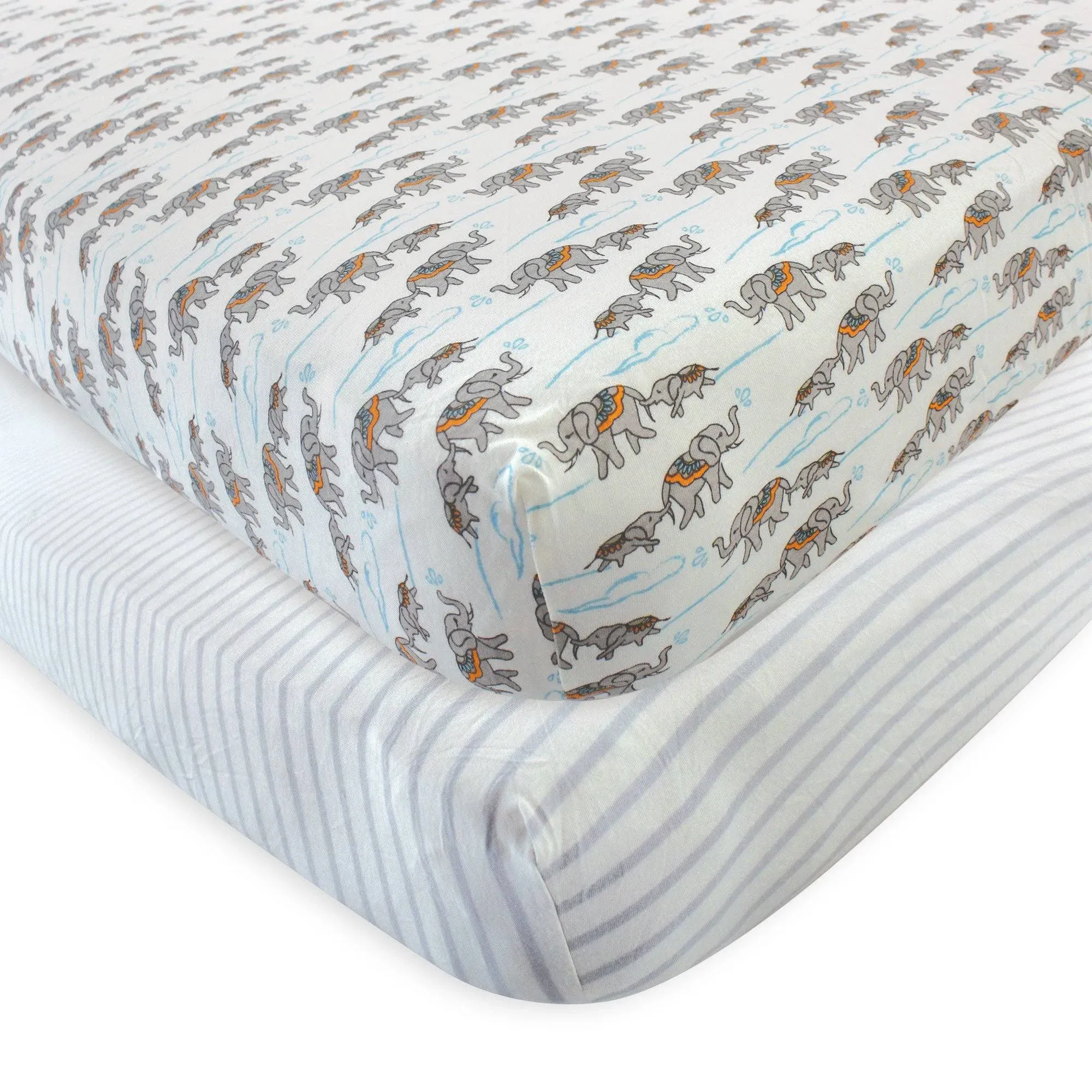 Touched by Nature Organic Cotton Crib Sheet Elephant / One Size