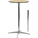 24'' Round Wood Cocktail Table with 30'' and 42'' Columns