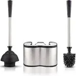 ToiletTree Products Toilet Brush and Plunger Combo - Toilet Brush Plunger Combo - Plunger Brush Combo for Bathroom Accessories - 5.5" x 9.5" x 18.5" (2 Pack)