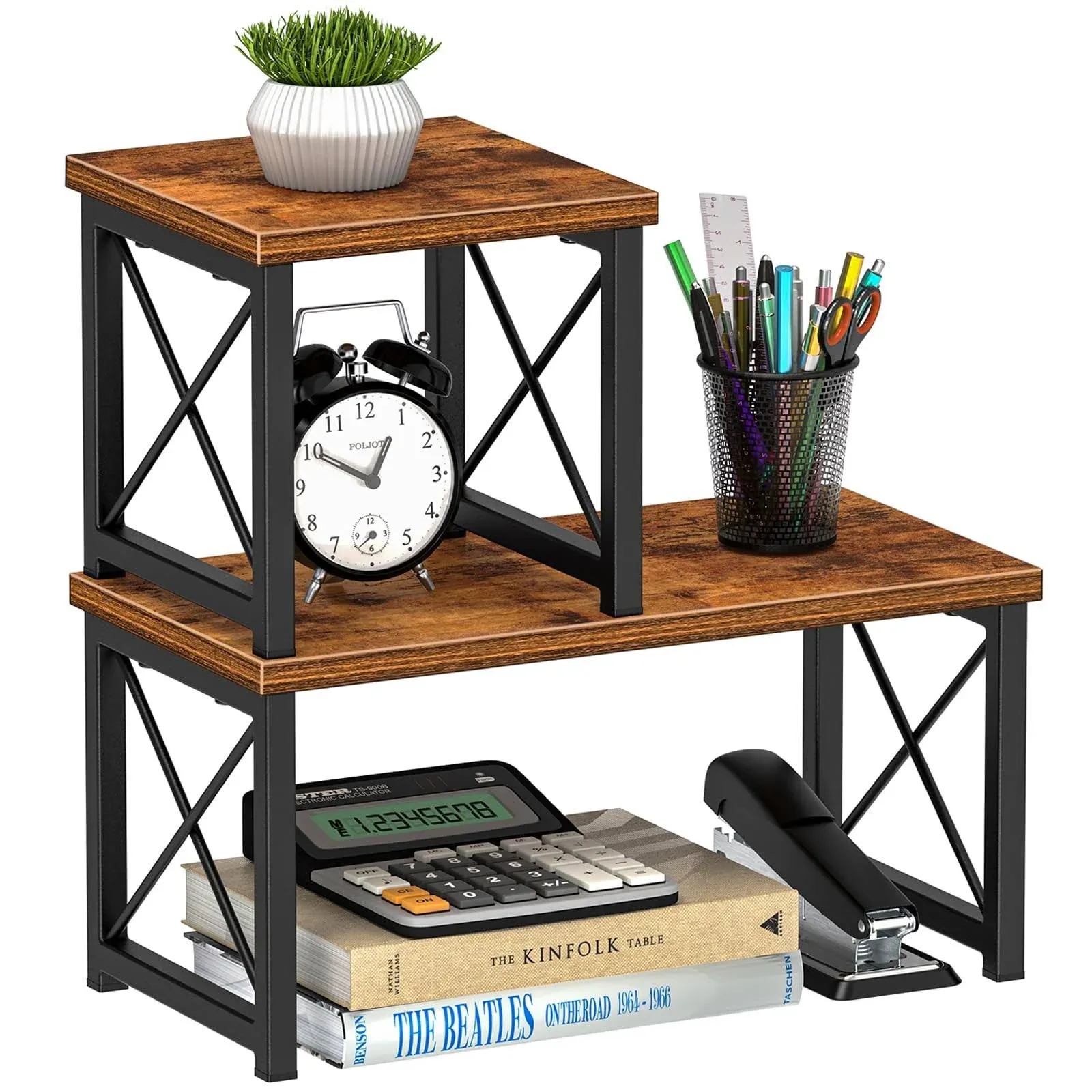 Desktop Shelf, Desktop Organizer Shelf, Freestanding Small Bookshelf Desk