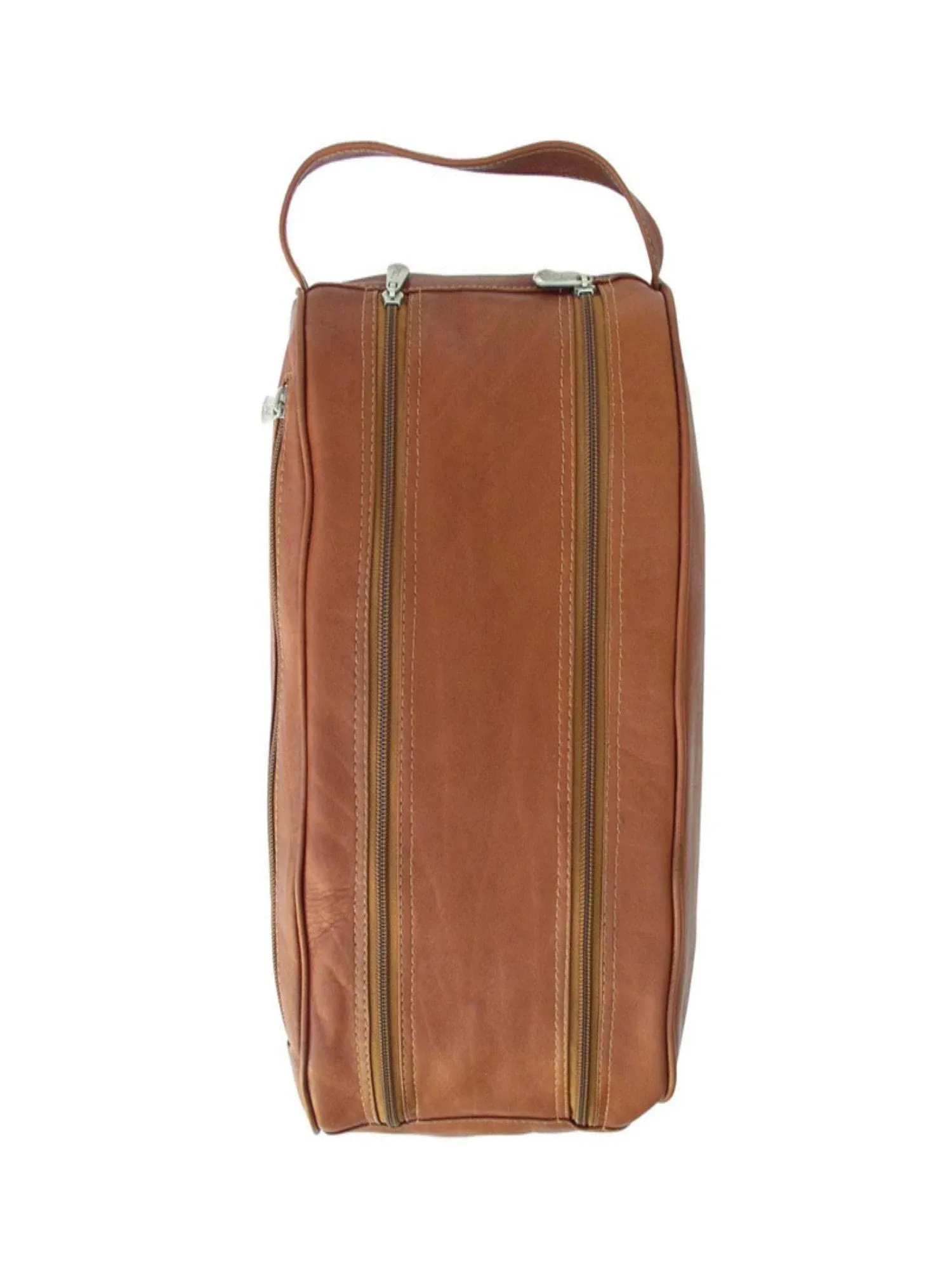 Piel Leather Double Compartment Shoe Bag, Saddle, One Size Saddle 