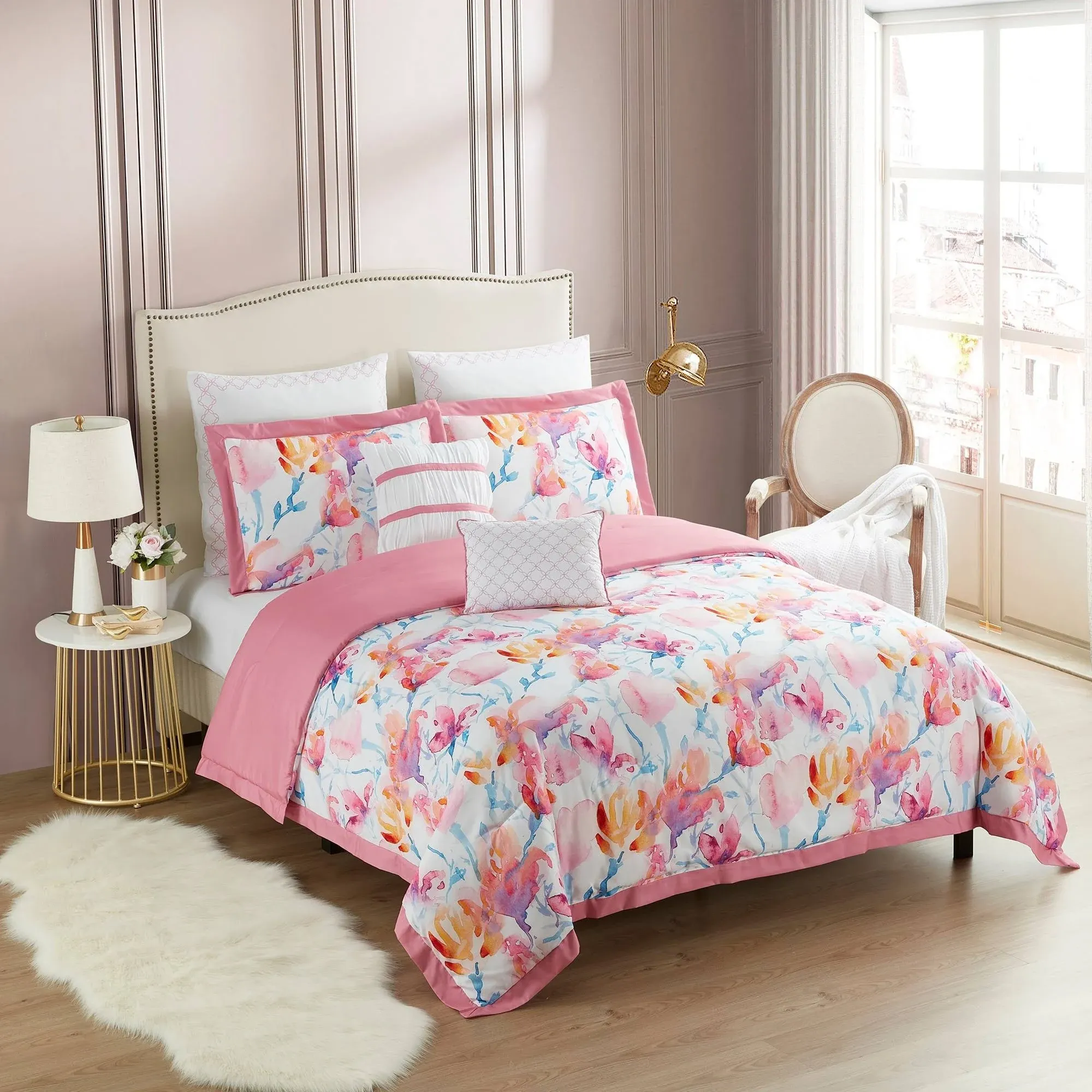 Sweet Home Collection Melrose Floral Comforter Set