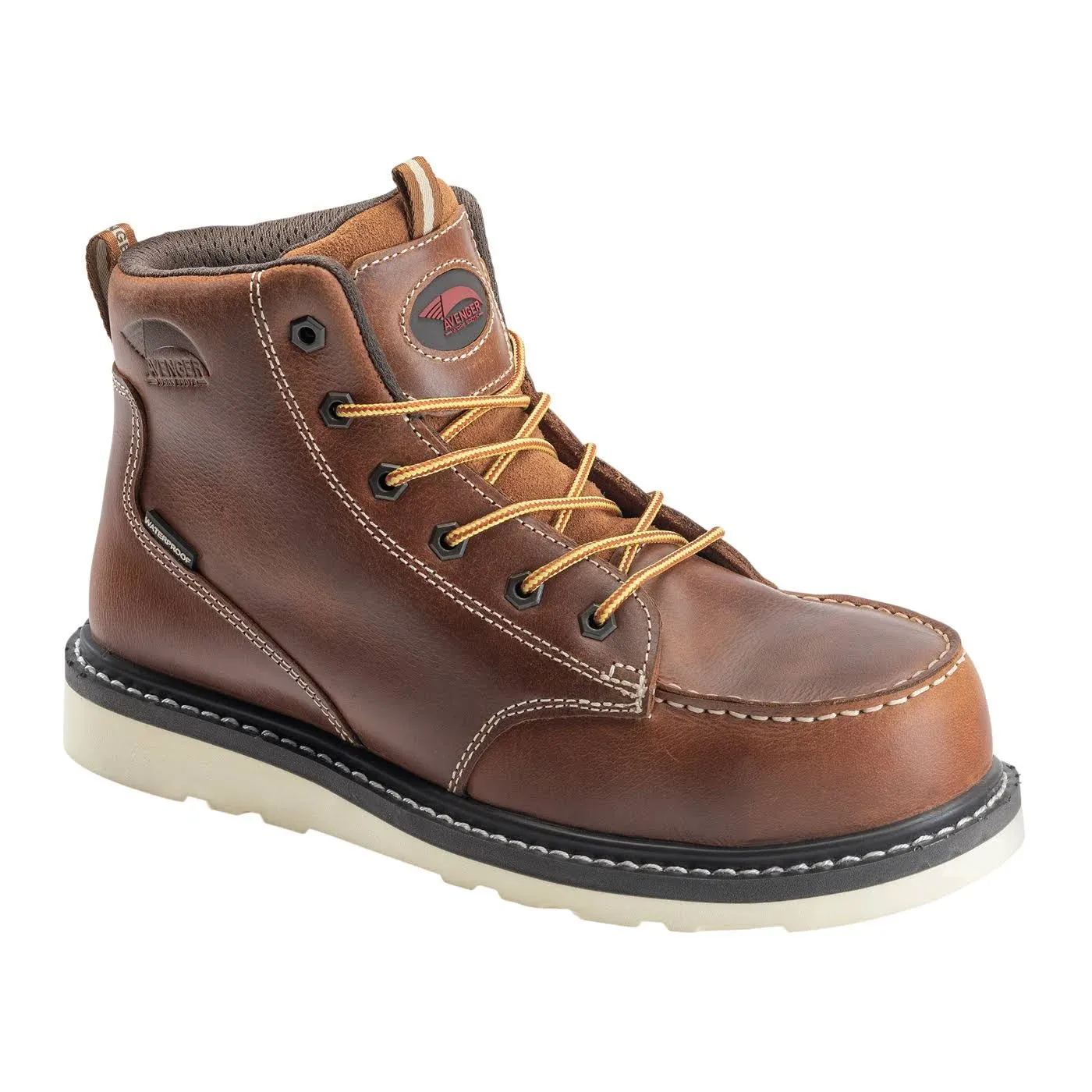 Avenger Men's Mid Wedge Brown Work Boots