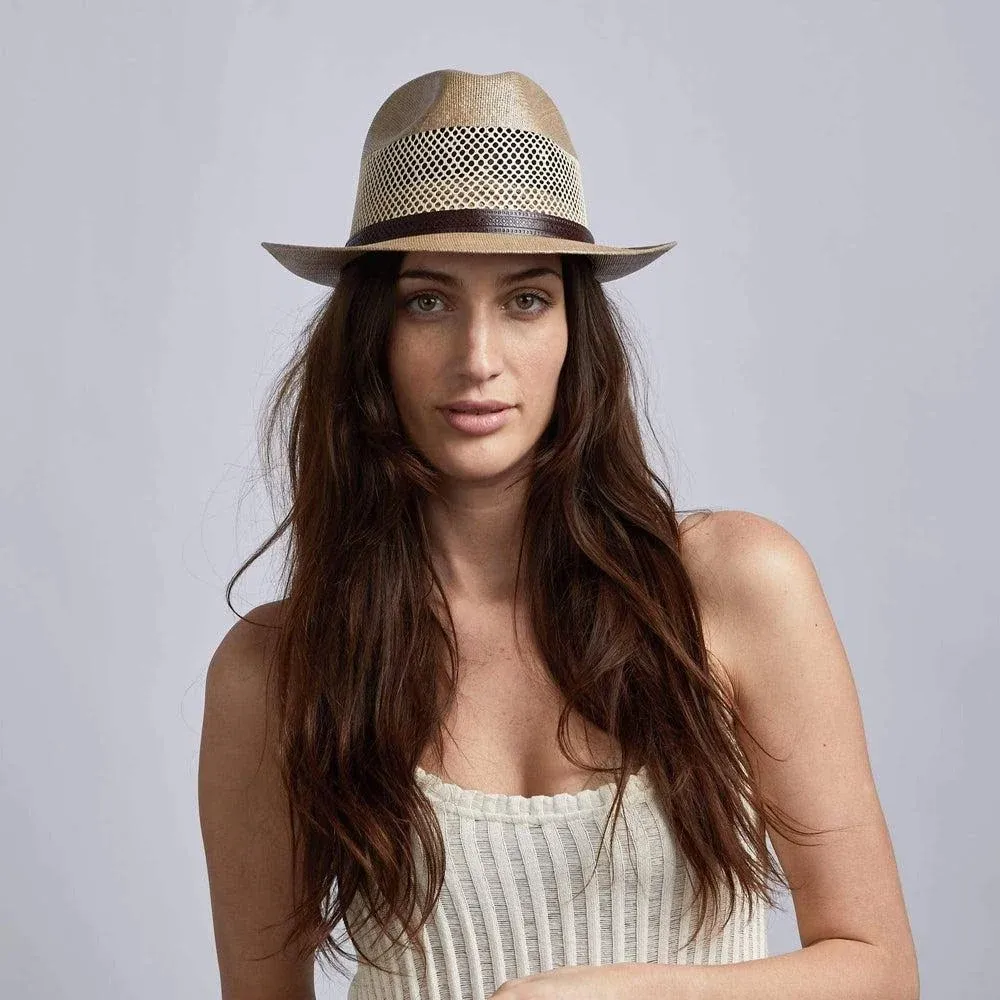 Tuscany | Womens Fedora Straw Trilby Hat by American Hat Makers