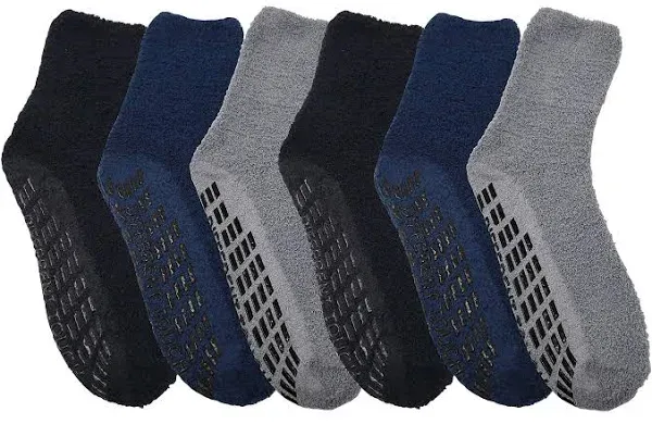 6 pairs pack Non-Slip Hospital Cozy Fuzzy Lounge Slipper Socks Assorted