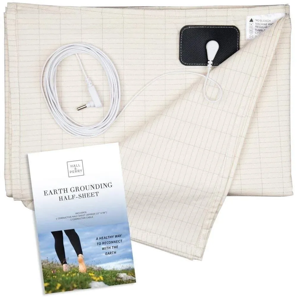 Hall & Perry Earthing Half Sheet with Grounding Connection Cord | Pure Silver ...