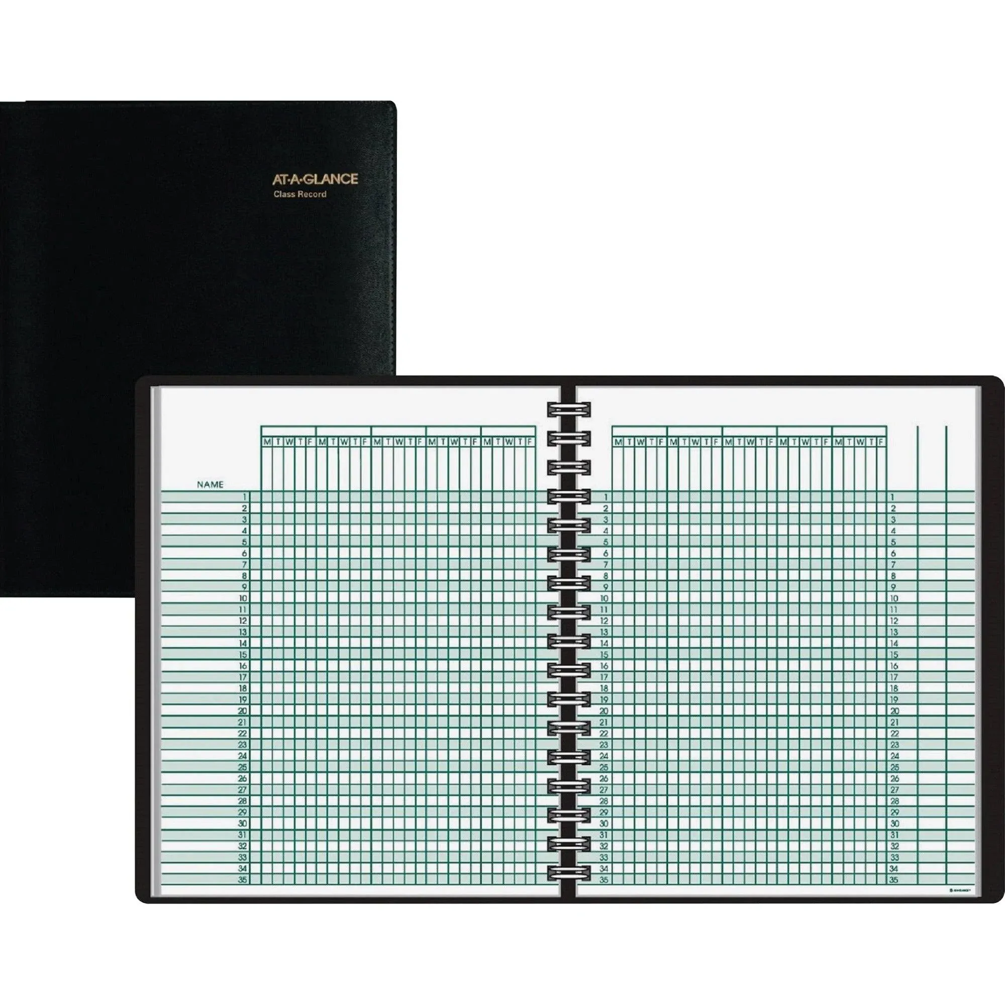 AT-A-GLANCE® Undated Class Record Book, 8 1/4&#034; x 10 7/8&#034;, Black