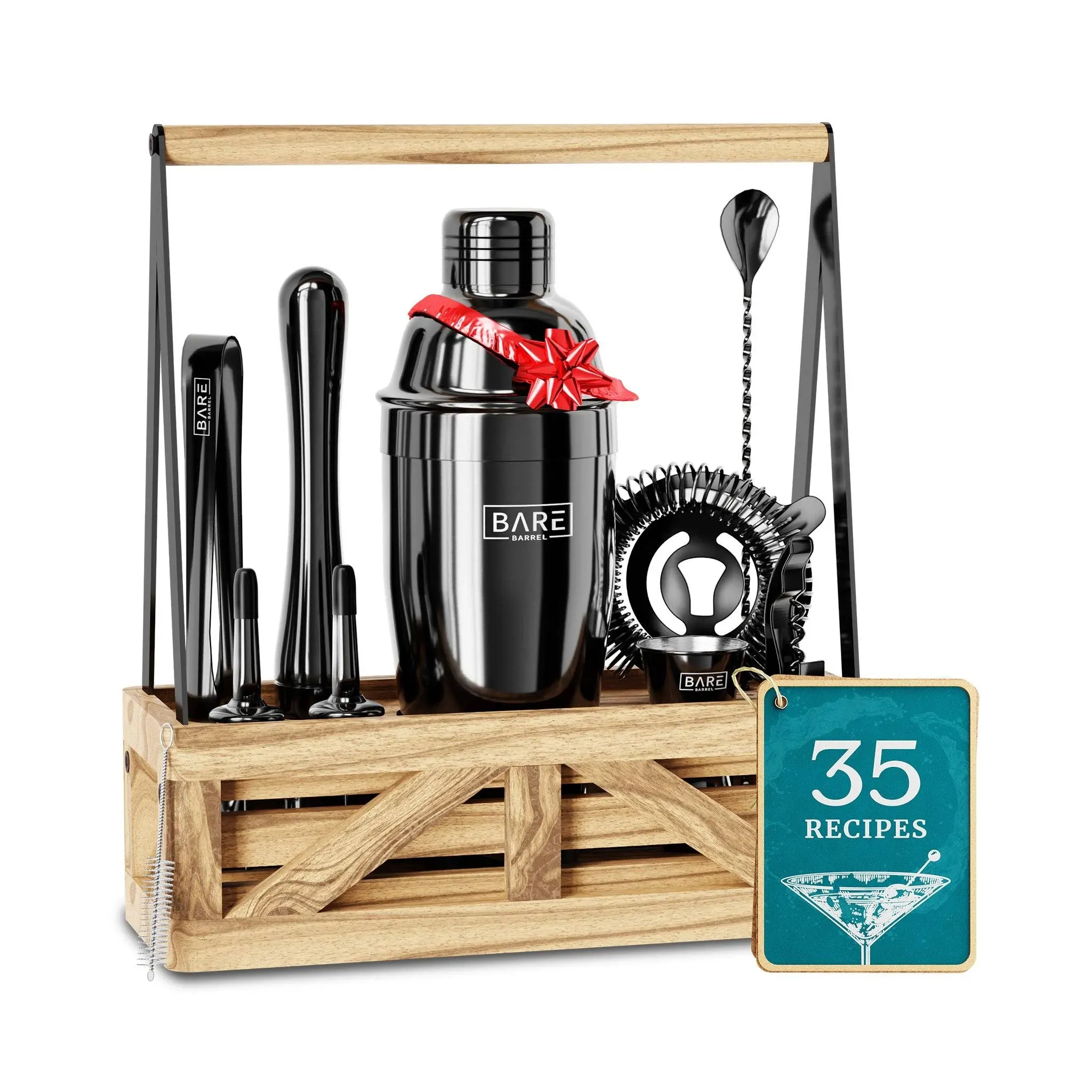 Caddy Cocktail Bartender Kit - Black.