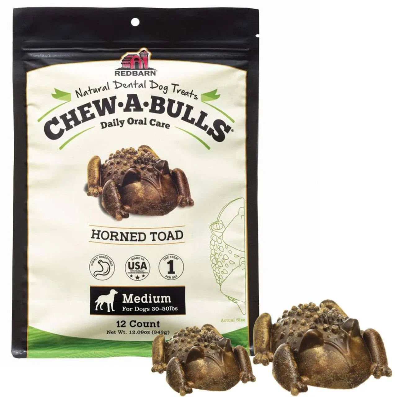 Redbarn Large Horned Toad Chew-A-Bulls Natural Dental Treat