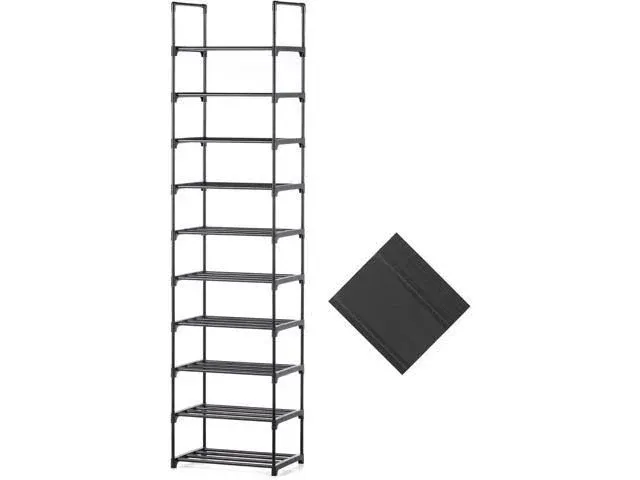 HODYANN 10 Tiers Shoe Rack, 20 Pairs Narrow Shoe Rack Organizer, Space Saving Non ...