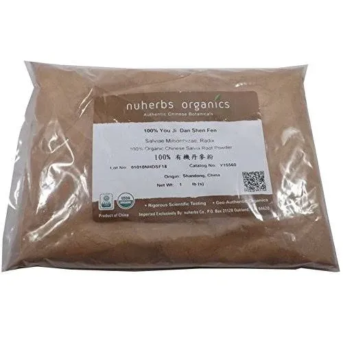 Red Sage Root Powder Organic You Ji Dan Shen Fen Salvia miltiorrhiza Nuherbs 1lb