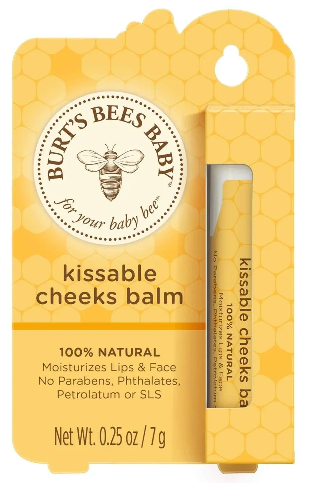 Burts Bees Baby Kissable Cheeks Balm, 100% Natural Origin Baby Moisturizer - 0.25 Ounce Balm