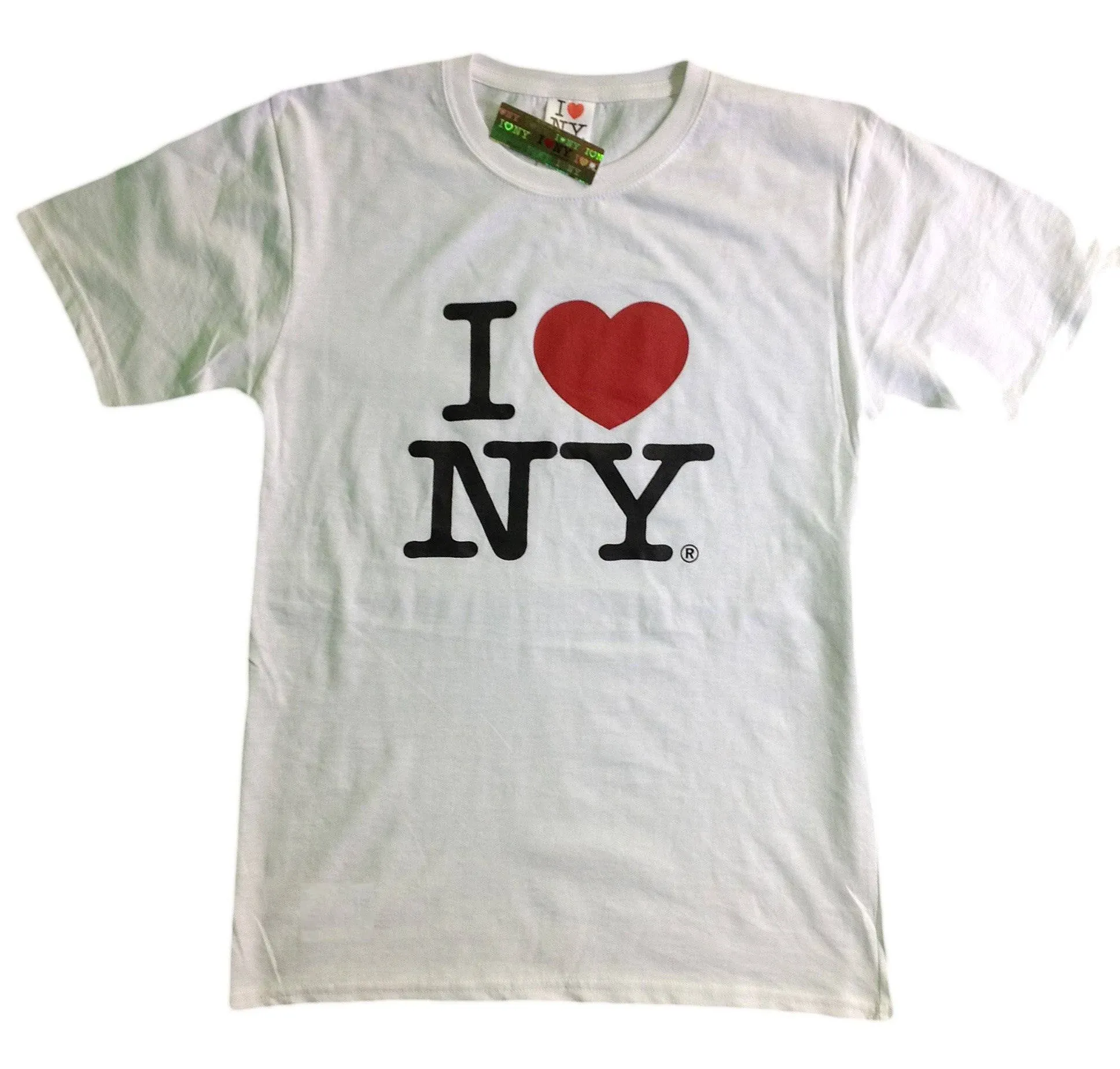 I Love NY New York Kids Short Sleeve Screen Print Heart T-Shirt White Large (.