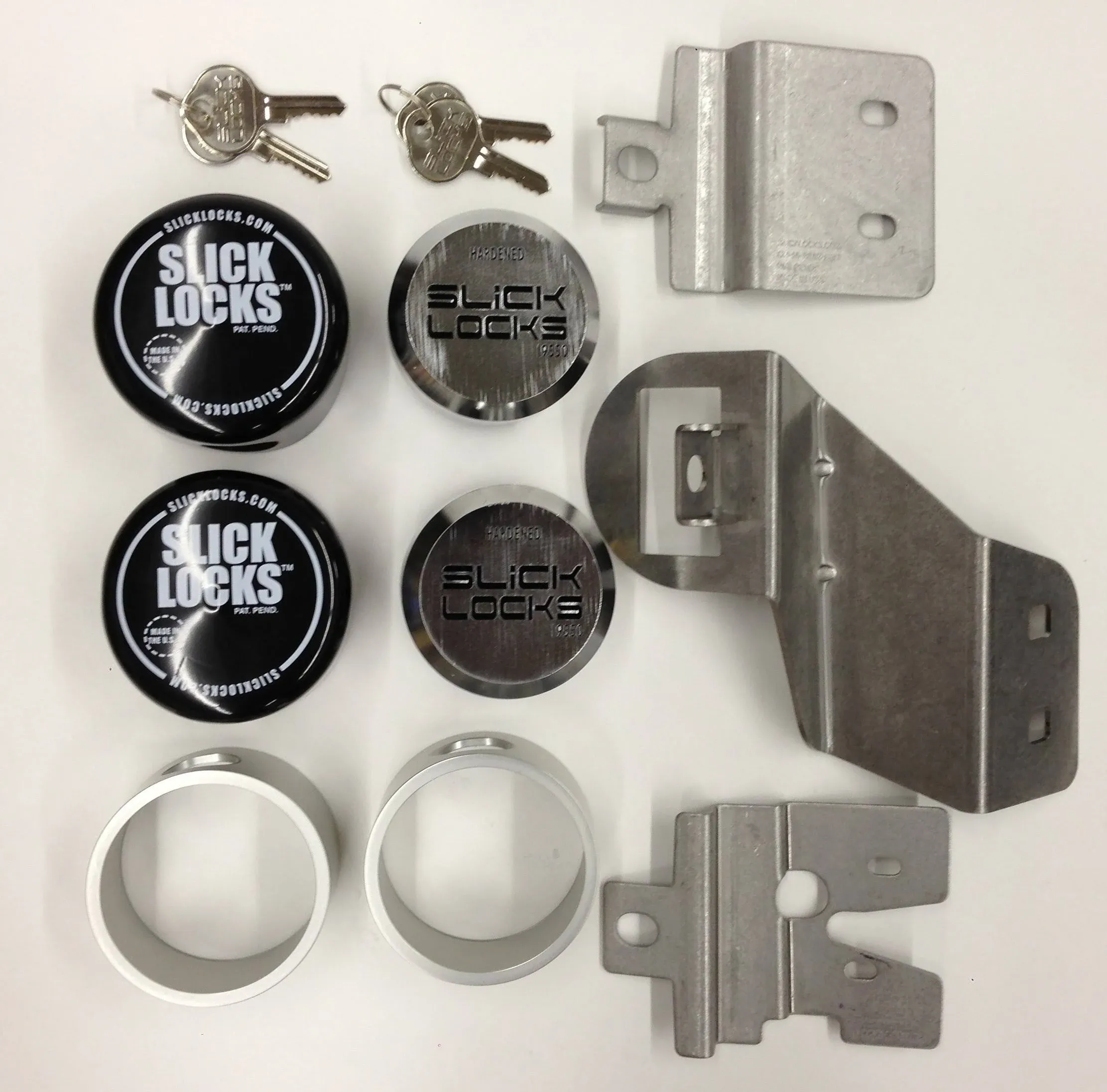 Slick Locks Chevy/Gmc Sliding Door Kit Complete with Spinners, Weather Covers & Locks