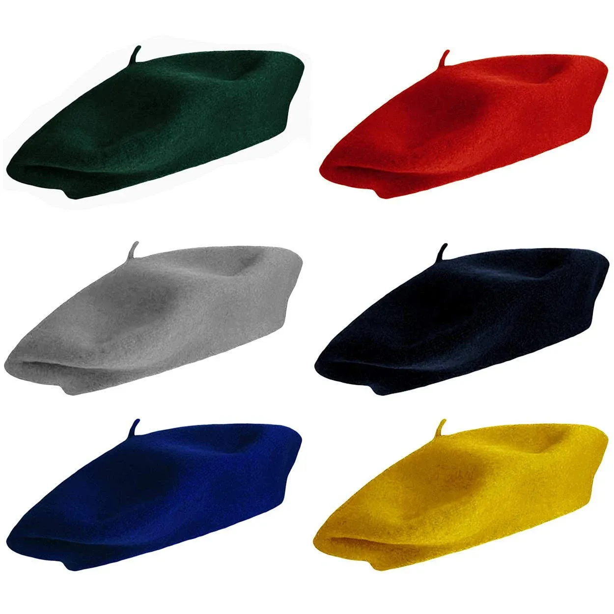 Wool Berets for Adults - French Beret - Artist Hat - Pack