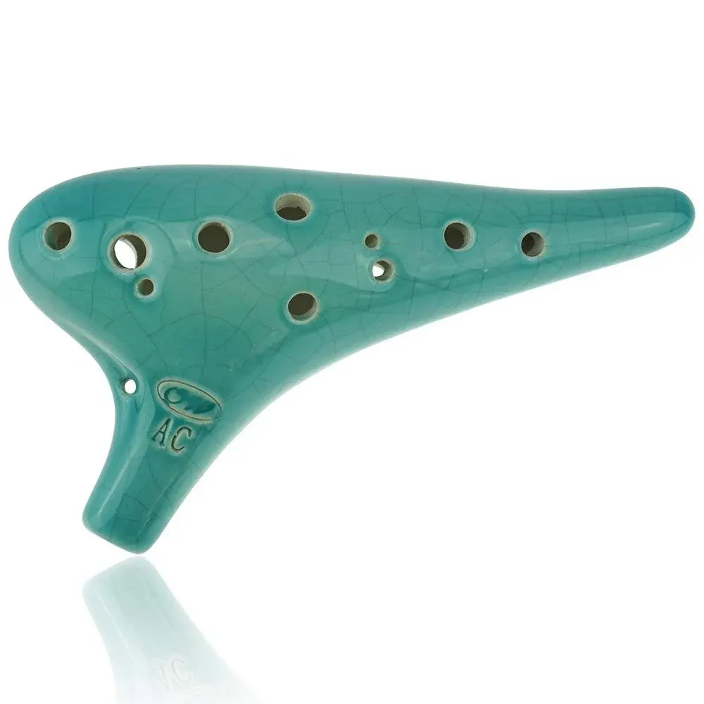 OcarinaWind The Voice of The Earth 12 Hole Alto C Ocarina,Blue Ice Crack Burning ...