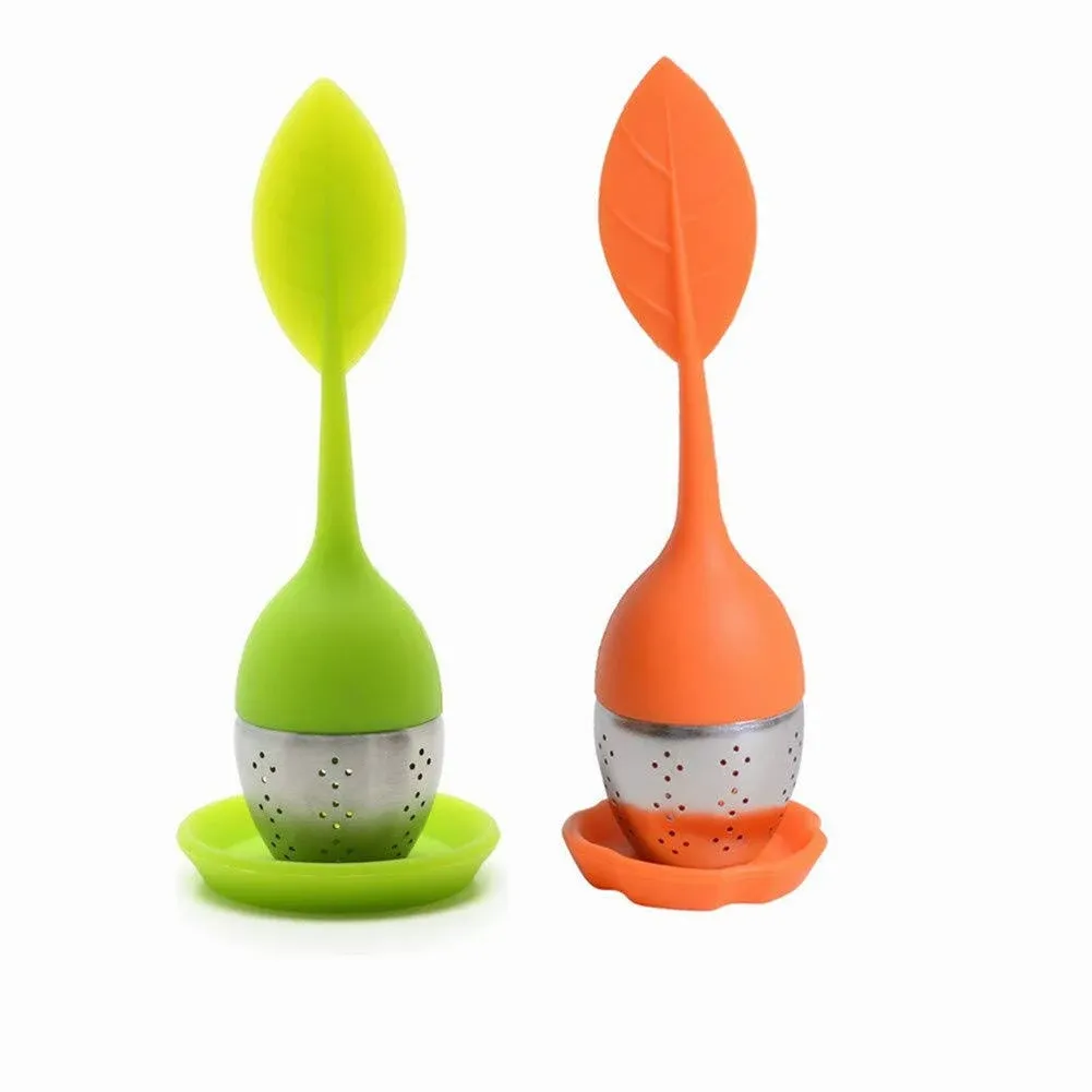 Tea Infuser Filter Silicone Handle Loose Tea Infuser Tea Strainer Stainless S...