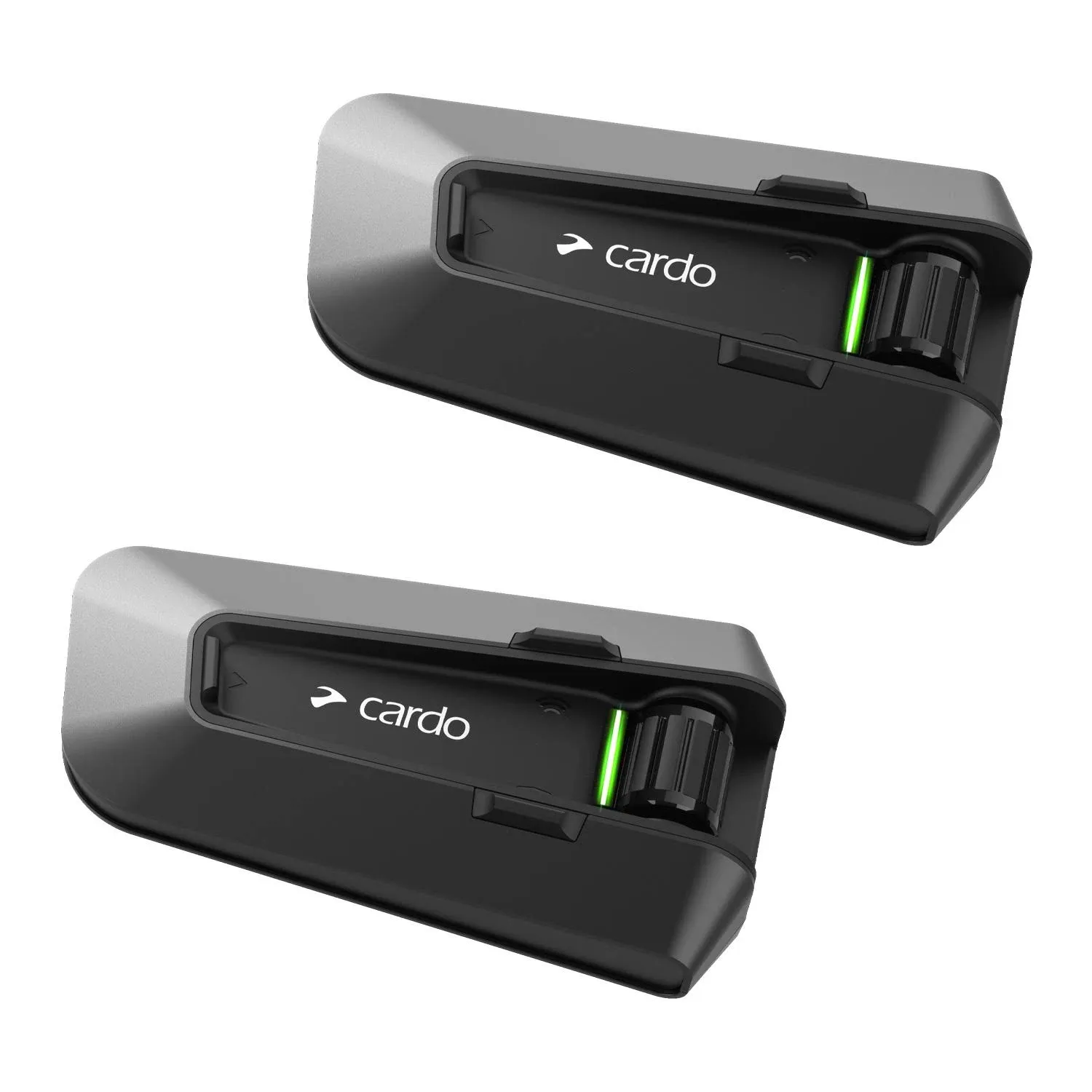 Cardo PACKTALK Edge Motorcycle Bluetooth Communication System Headset Intercom - Dual Pack, Black