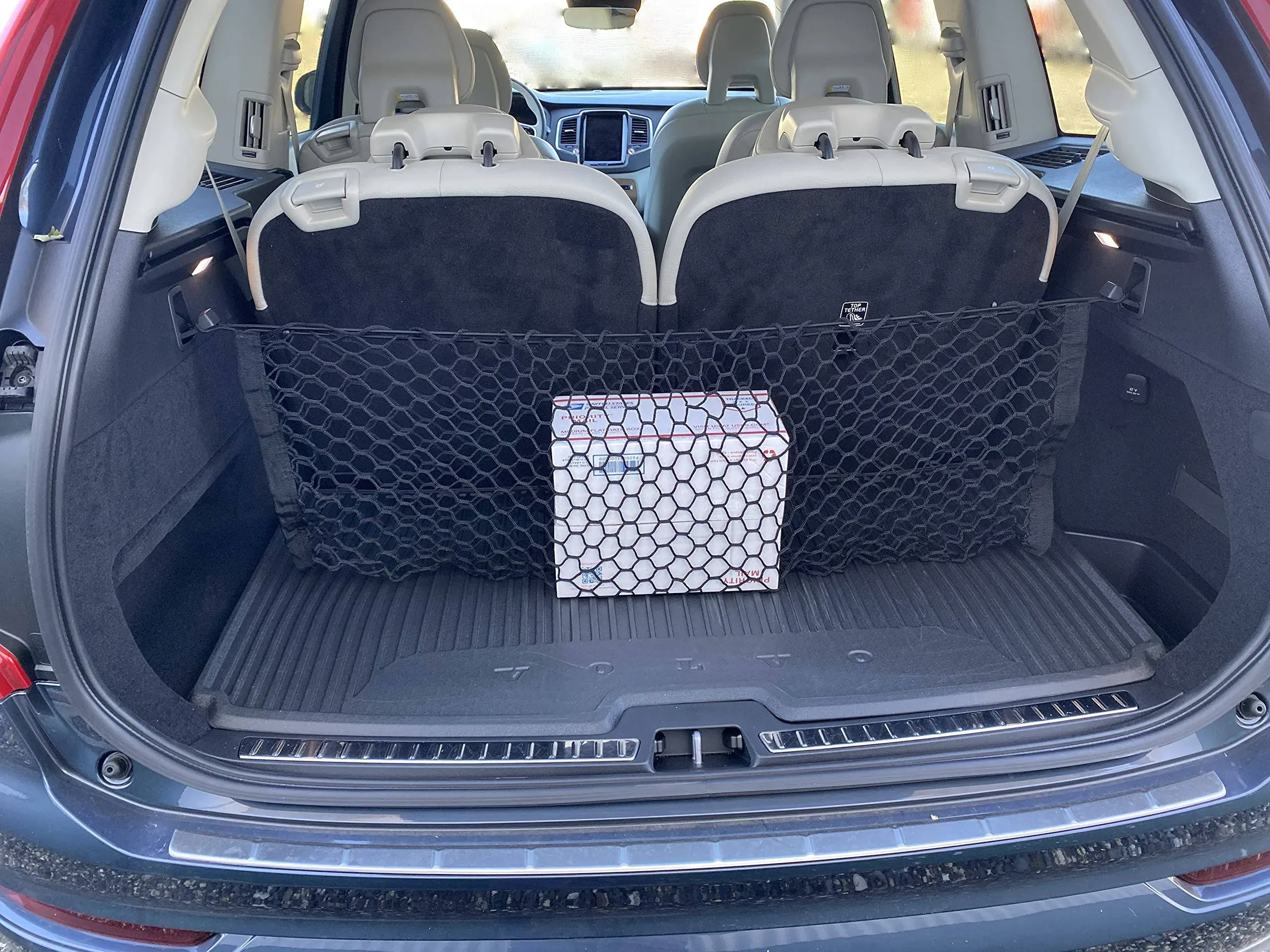 Envelope Style Trunk Mesh Cargo Net for Volvo XC90 2015-2024 - Car Accessories - Premium Trunk Organizer and Storage - Cargo Net for SUV- Vehicle Carrier Organizer for Volvo XC 90