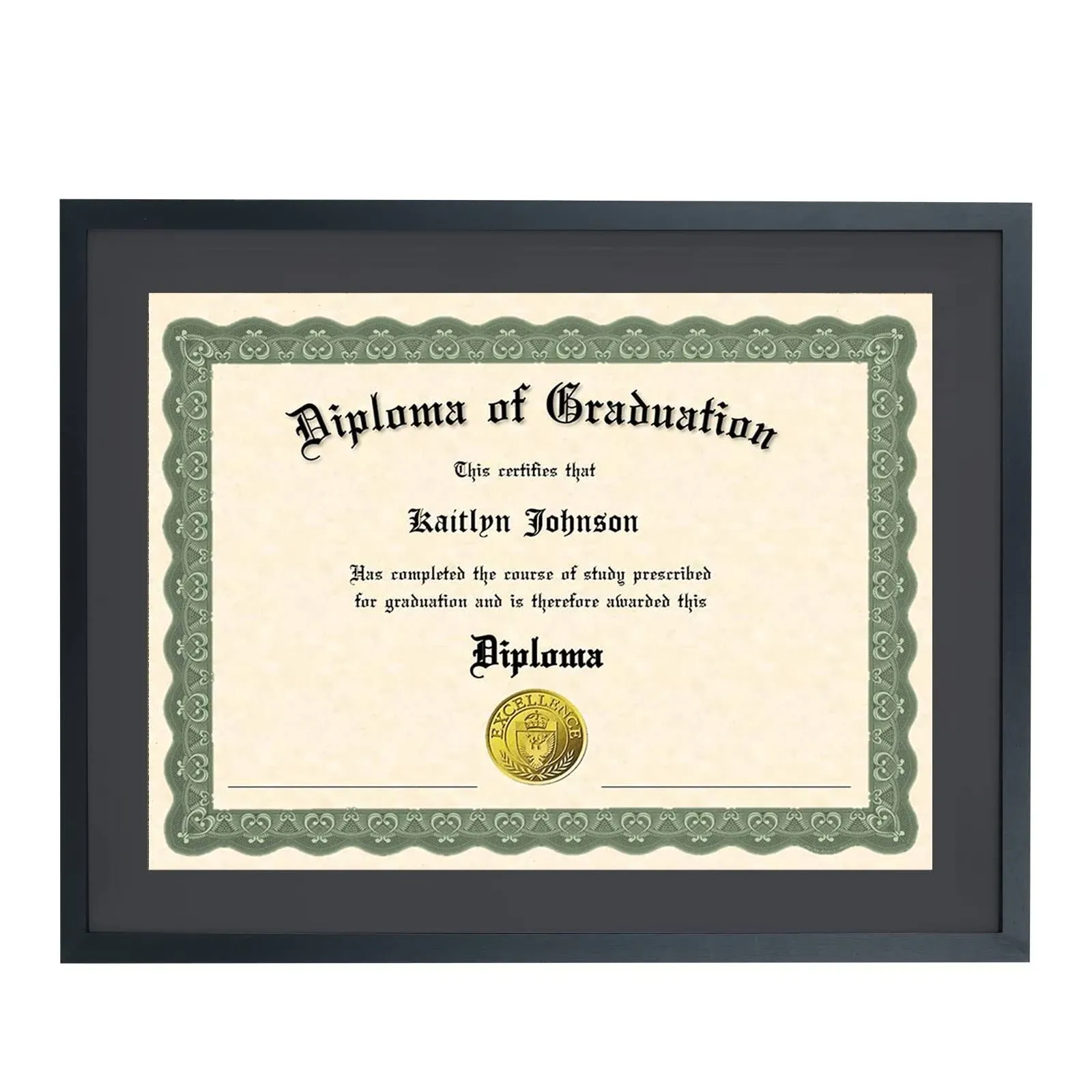 LTYHHK Picture Frame 13x17 Diploma Frame with Black Mat Solid Wood , Displays 13x17 Diploma with Black Mat or 16x20 inch Without Mat , Degree Frame