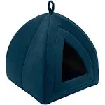 FurHaven Fleece Pet Tent Small Dog and Cat Bed Lagoon Blue