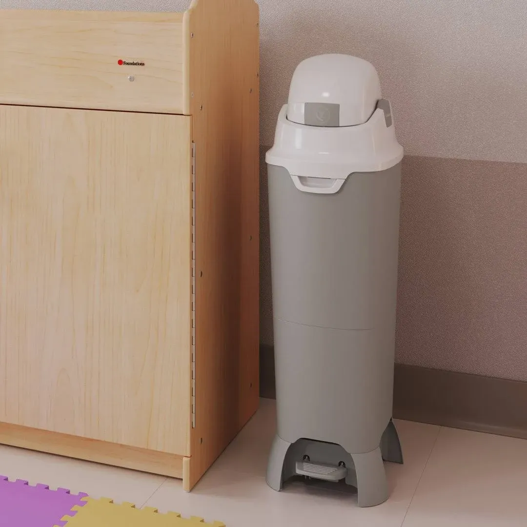 Foundations Tall Hands-Free Diaper Pail - Gray