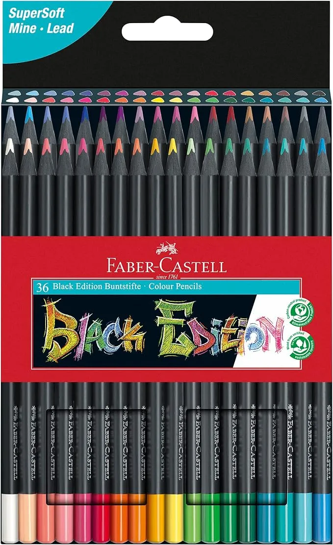 Faber Castell Black Edition Colour Pencils Set of 36