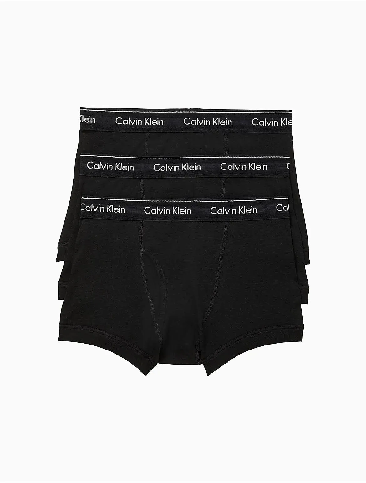 Mens Calvin Klein Underwear Cotton Classics 3 Pack Black Trunks NEW