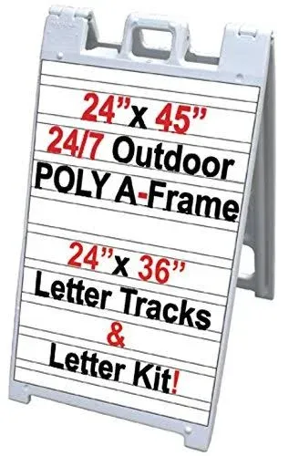 24/7 24&#034;X36&#034; Signicade A-Frame Sidewalk Sign w/ 2 Letter Channel Panels